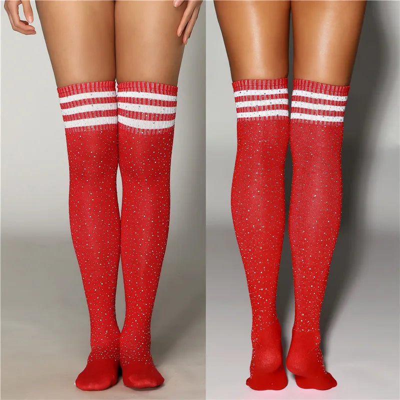 Starlit Crystal Rhinestone Thigh-High Stockings