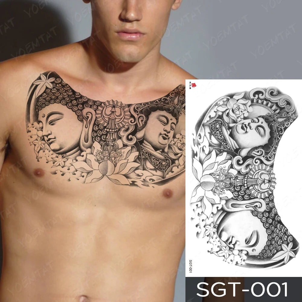 Lace & Gemstone Faux Tattoo - Underboob & Chest Art