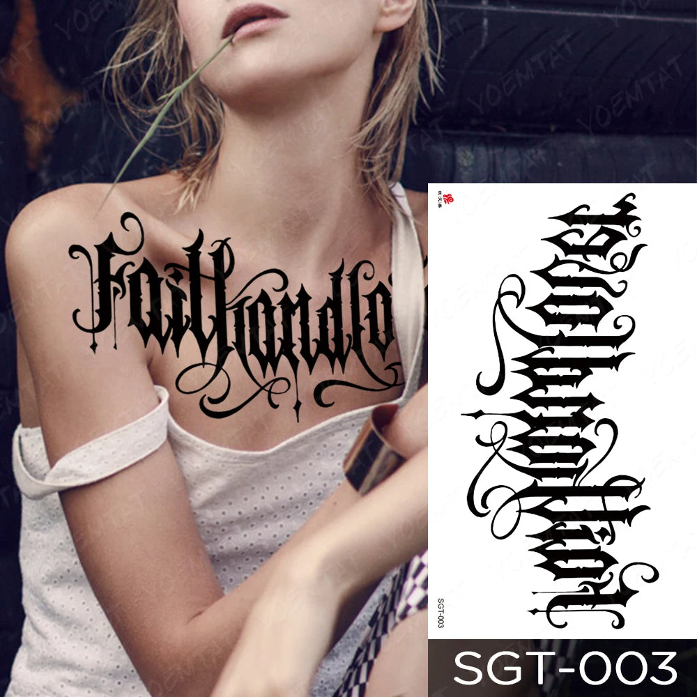 Lace & Gemstone Faux Tattoo - Underboob & Chest Art