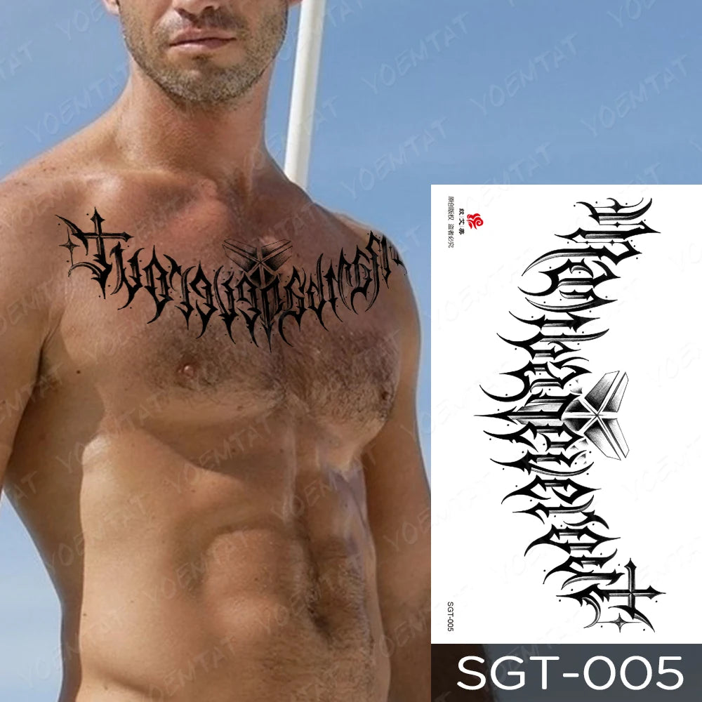 Lace & Gemstone Faux Tattoo - Underboob & Chest Art