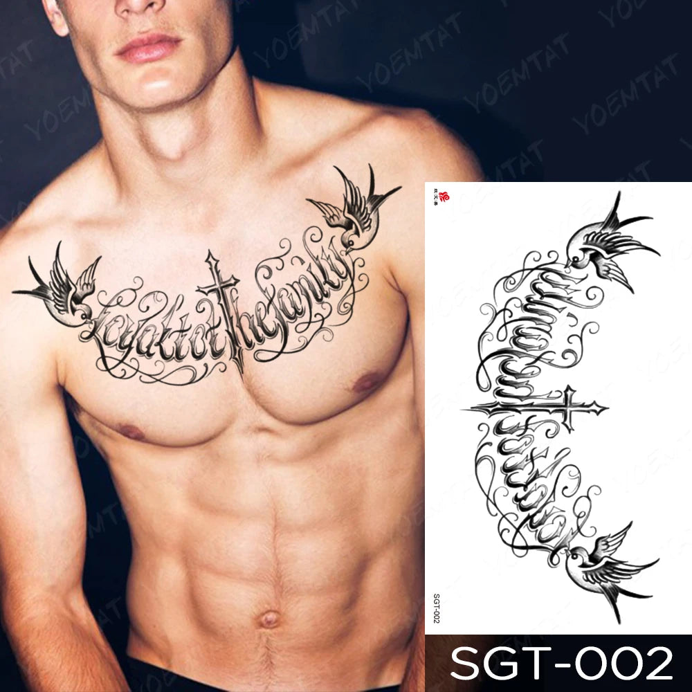 Lace & Gemstone Faux Tattoo - Underboob & Chest Art
