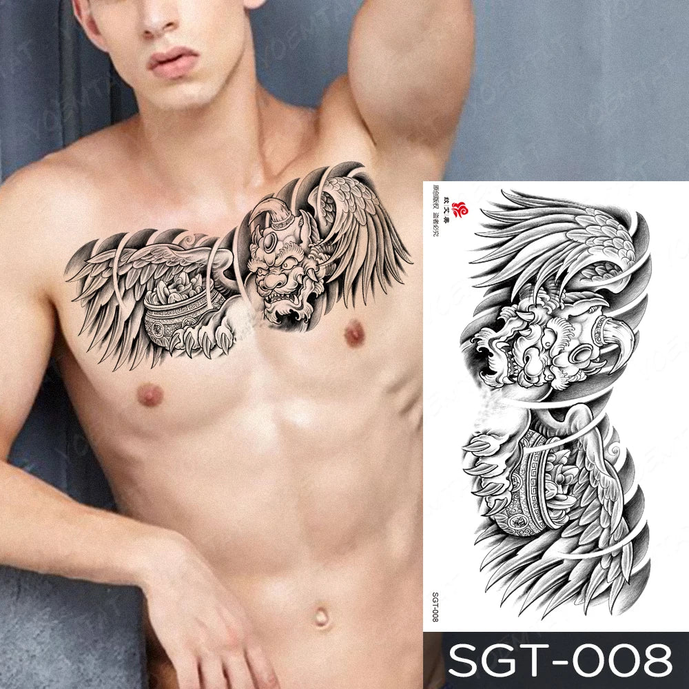 Lace & Gemstone Faux Tattoo - Underboob & Chest Art