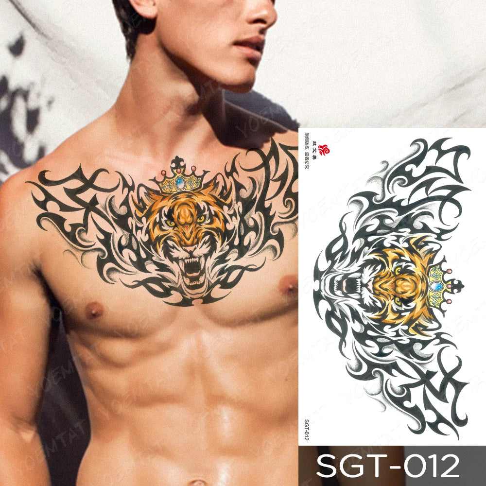 Lace & Gemstone Faux Tattoo - Underboob & Chest Art
