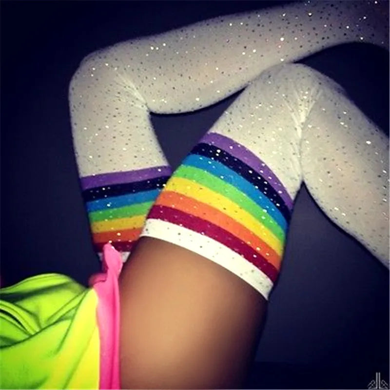 Starlit Crystal Rhinestone Thigh-High Stockings