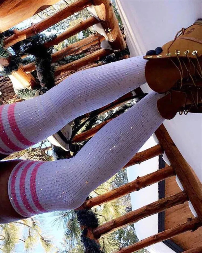Starlit Crystal Rhinestone Thigh-High Stockings